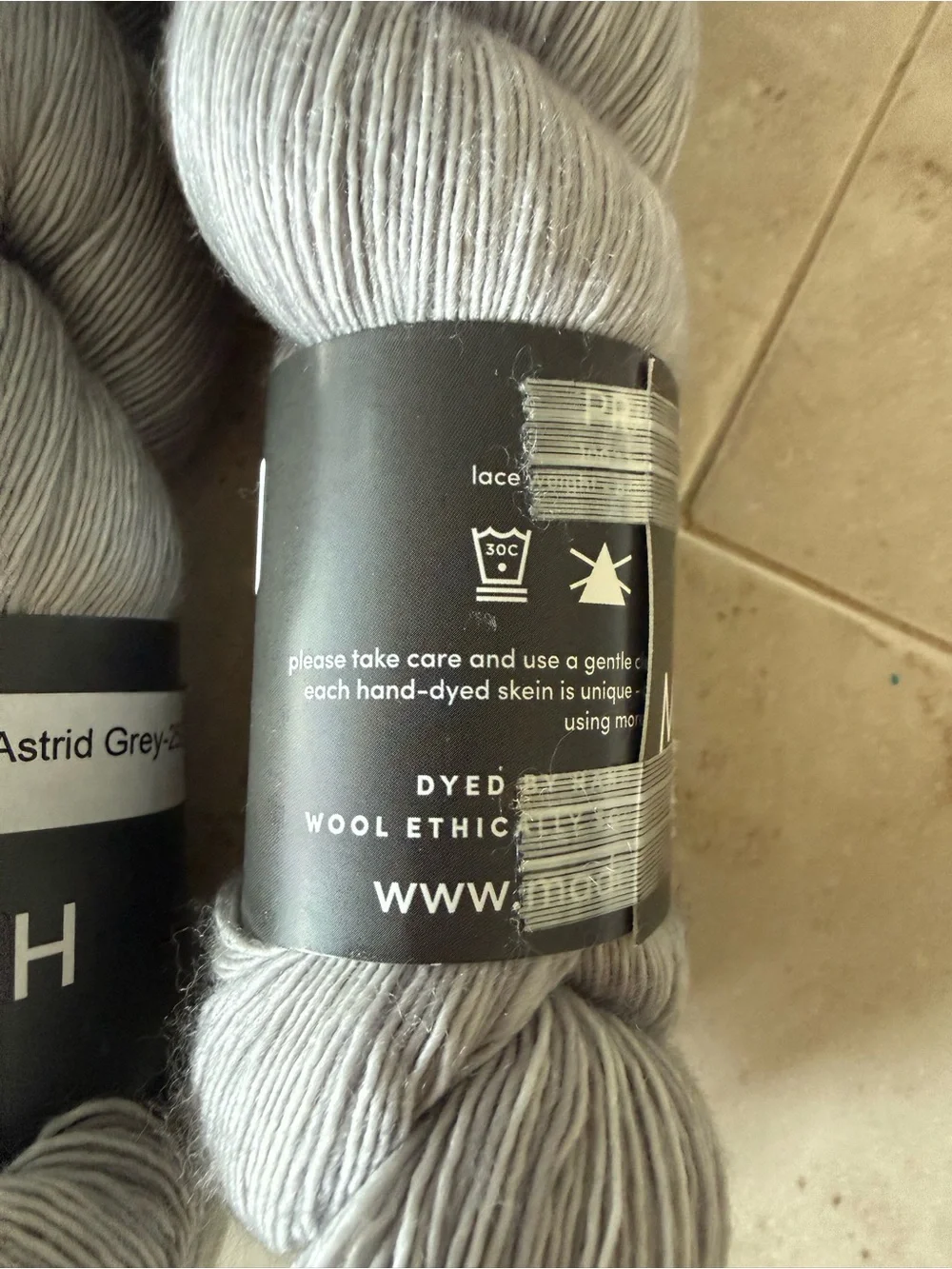 Mad Tosh Hand-Dyed Yarn Skeins in Soft Gray - Astrid Grey